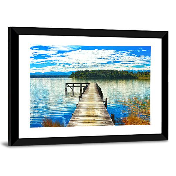 Lake Mahinapua Canvas Wall Art-3 Horizontal-Gallery Wrap-25" x 16"-Tiaracle