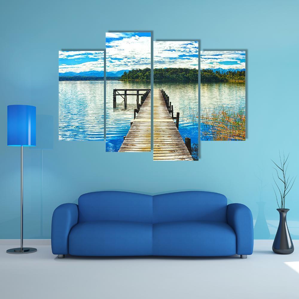 Lake Mahinapua Canvas Wall Art-4 Pop-Gallery Wrap-50" x 32"-Tiaracle