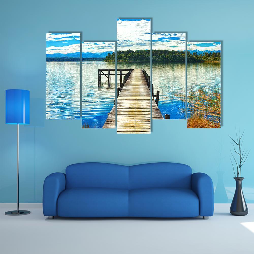 Lake Mahinapua Canvas Wall Art-5 Pop-Gallery Wrap-47" x 32"-Tiaracle