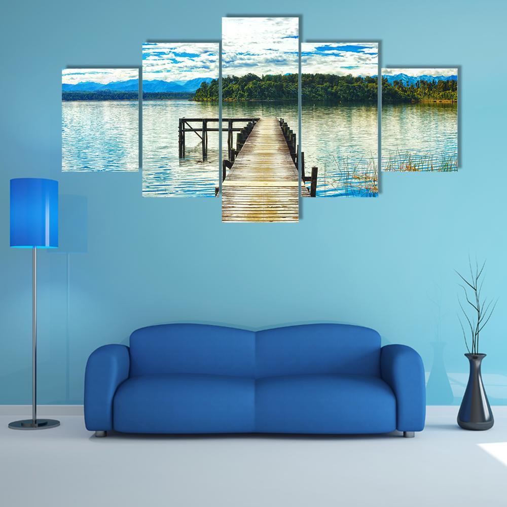 Lake Mahinapua Canvas Wall Art-4 Pop-Gallery Wrap-50" x 32"-Tiaracle