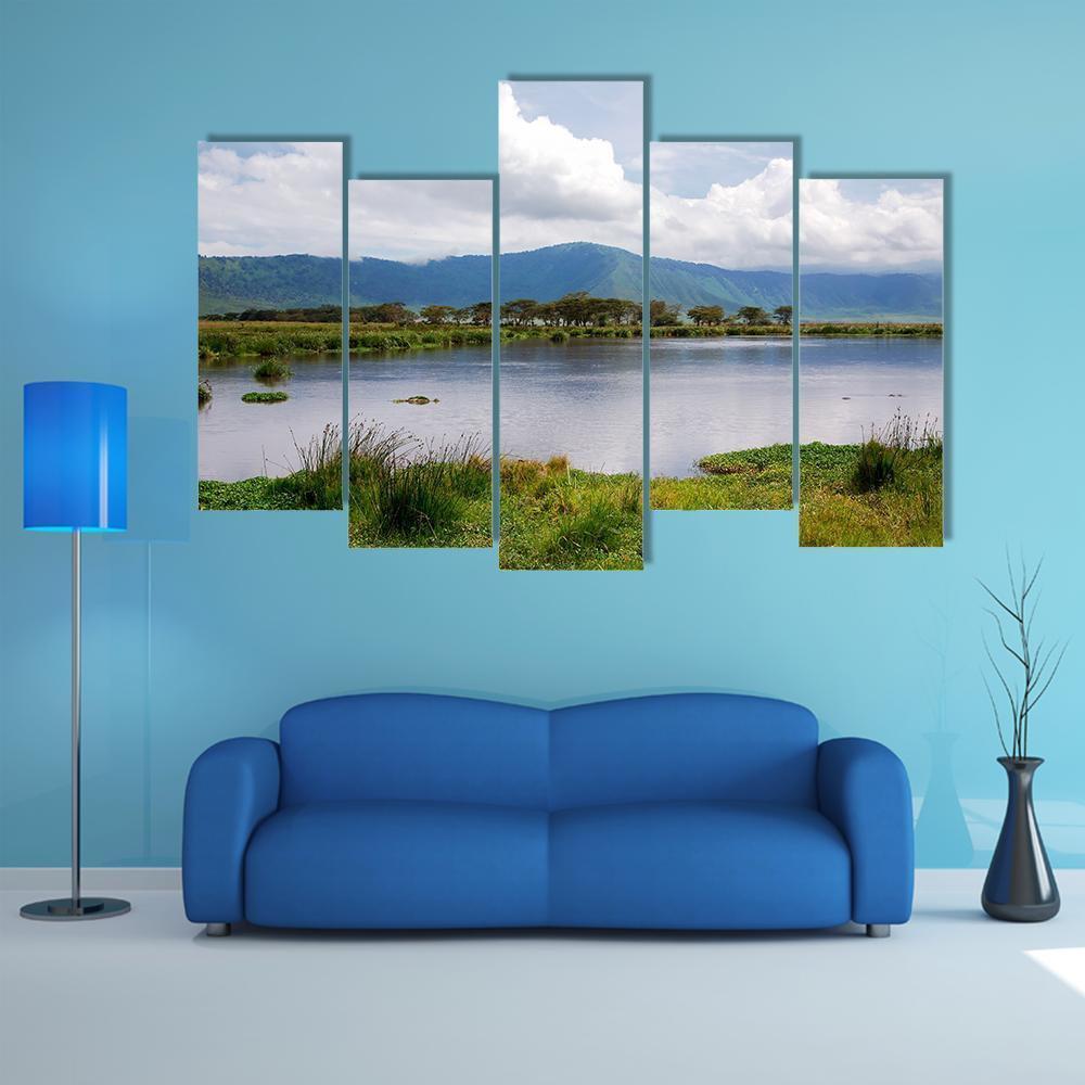 Lake Manyara Canvas Wall Art-5 Pop-Gallery Wrap-47" x 32"-Tiaracle