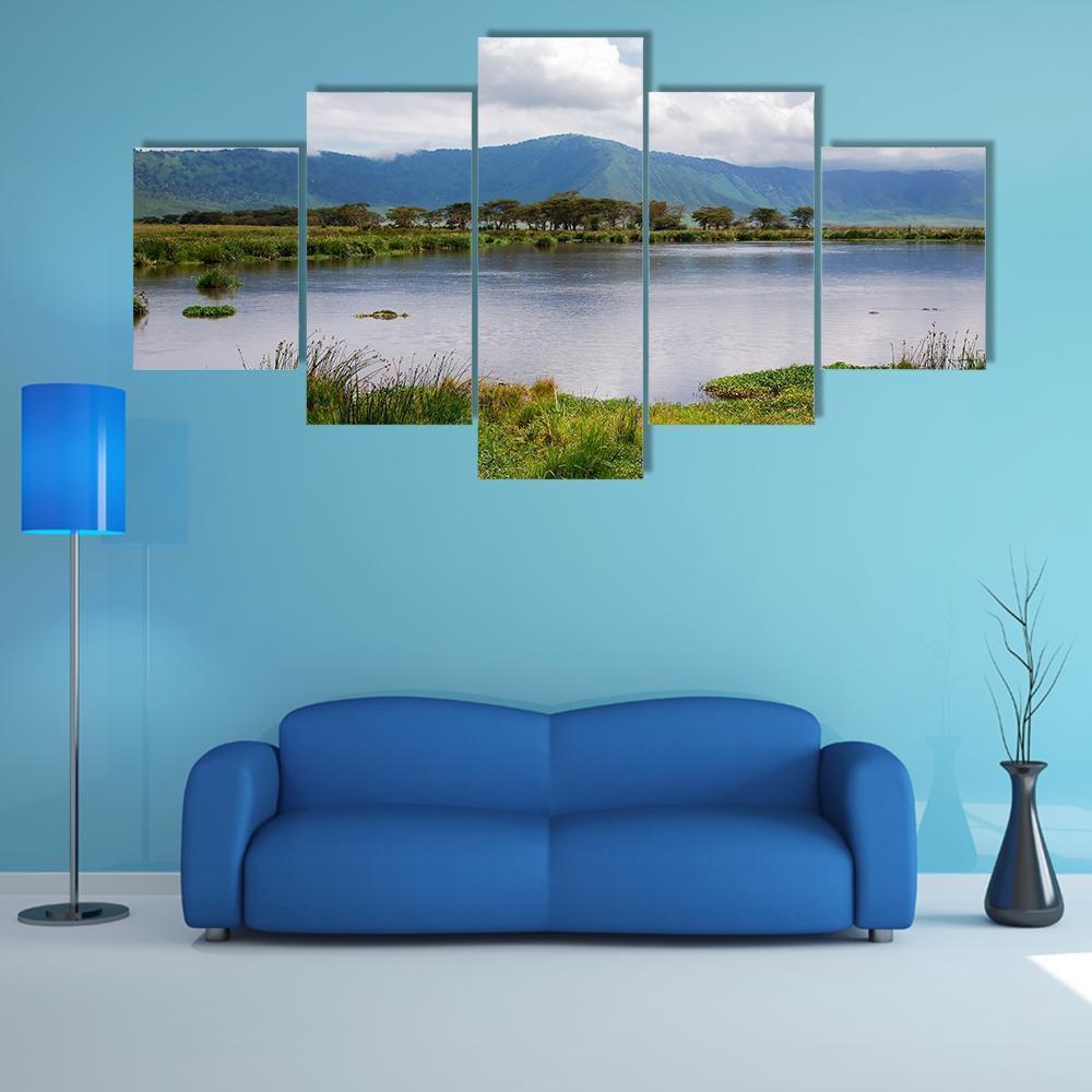 Lake Manyara Canvas Wall Art-5 Star-Gallery Wrap-62" x 32"-Tiaracle