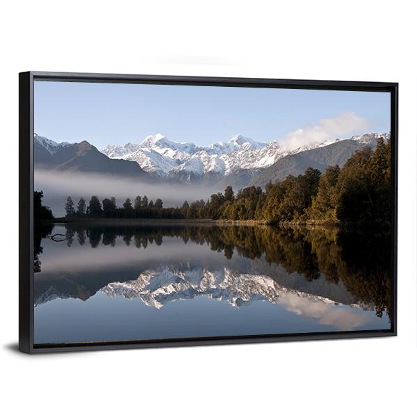 Lake Matheson Canvas Wall Art-3 Horizontal-Gallery Wrap-25" x 16"-Tiaracle