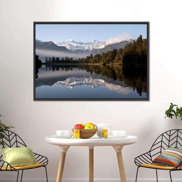 Lake Matheson Canvas Wall Art-3 Horizontal-Gallery Wrap-25" x 16"-Tiaracle