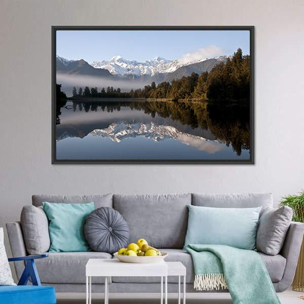 Lake Matheson Canvas Wall Art-3 Horizontal-Gallery Wrap-25" x 16"-Tiaracle
