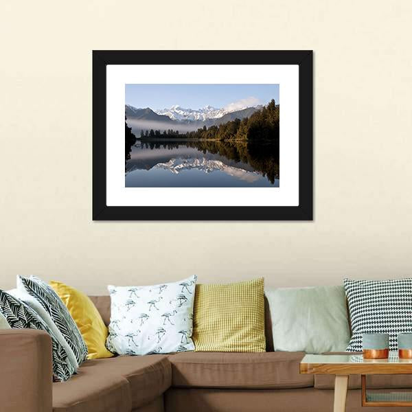 Lake Matheson Canvas Wall Art-3 Horizontal-Gallery Wrap-25" x 16"-Tiaracle