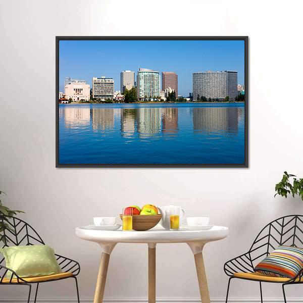 Lake Merritt Canvas Wall Art-3 Horizontal-Gallery Wrap-25" x 16"-Tiaracle