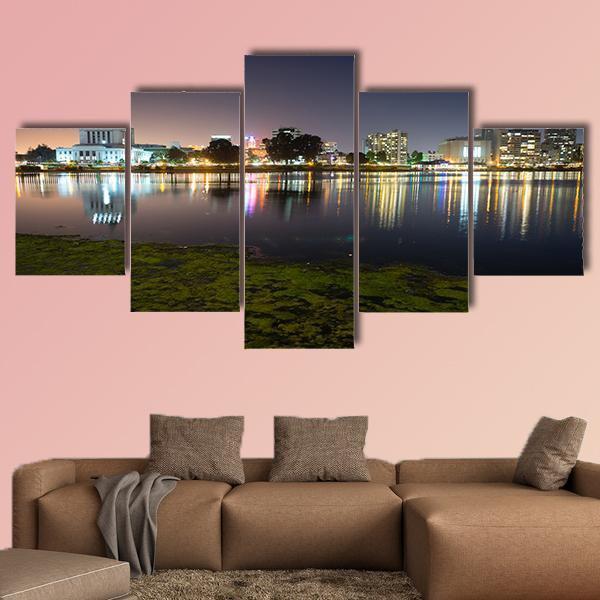 Merritt Lake Canvas Wall Art-5 Star-Gallery Wrap-62" x 32"-Tiaracle