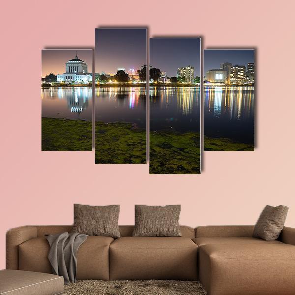 Merritt Lake Canvas Wall Art-4 Pop-Gallery Wrap-50" x 32"-Tiaracle