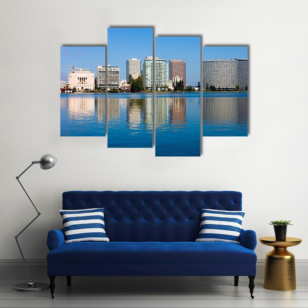 Lake Merritt Canvas Wall Art-4 Pop-Gallery Wrap-50" x 32"-Tiaracle