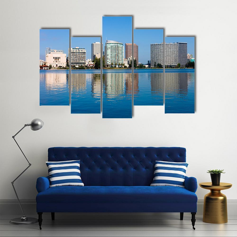 Lake Merritt Canvas Wall Art-5 Pop-Gallery Wrap-47" x 32"-Tiaracle