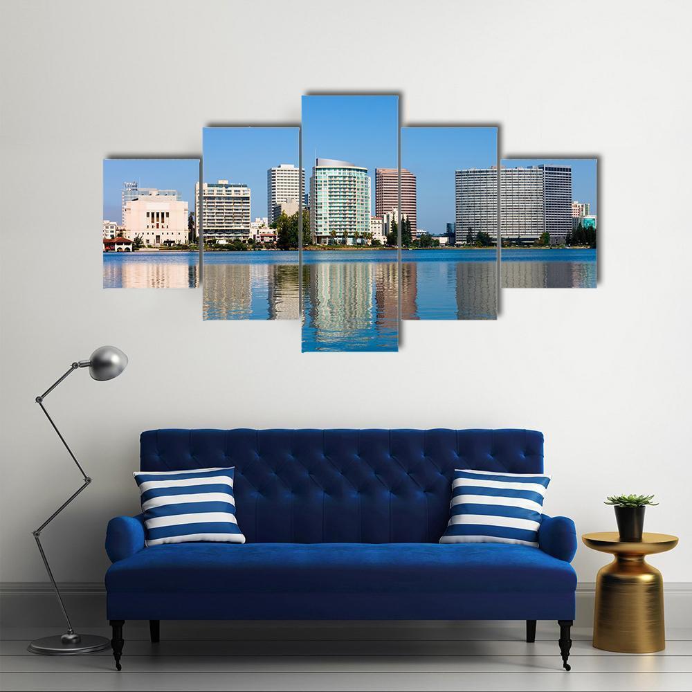 Lake Merritt Canvas Wall Art-5 Star-Gallery Wrap-62" x 32"-Tiaracle