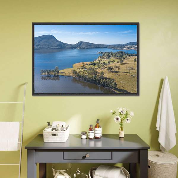 Lake Moogerah Canvas Wall Art-1 Piece-Floating Frame-24" x 16"-Tiaracle