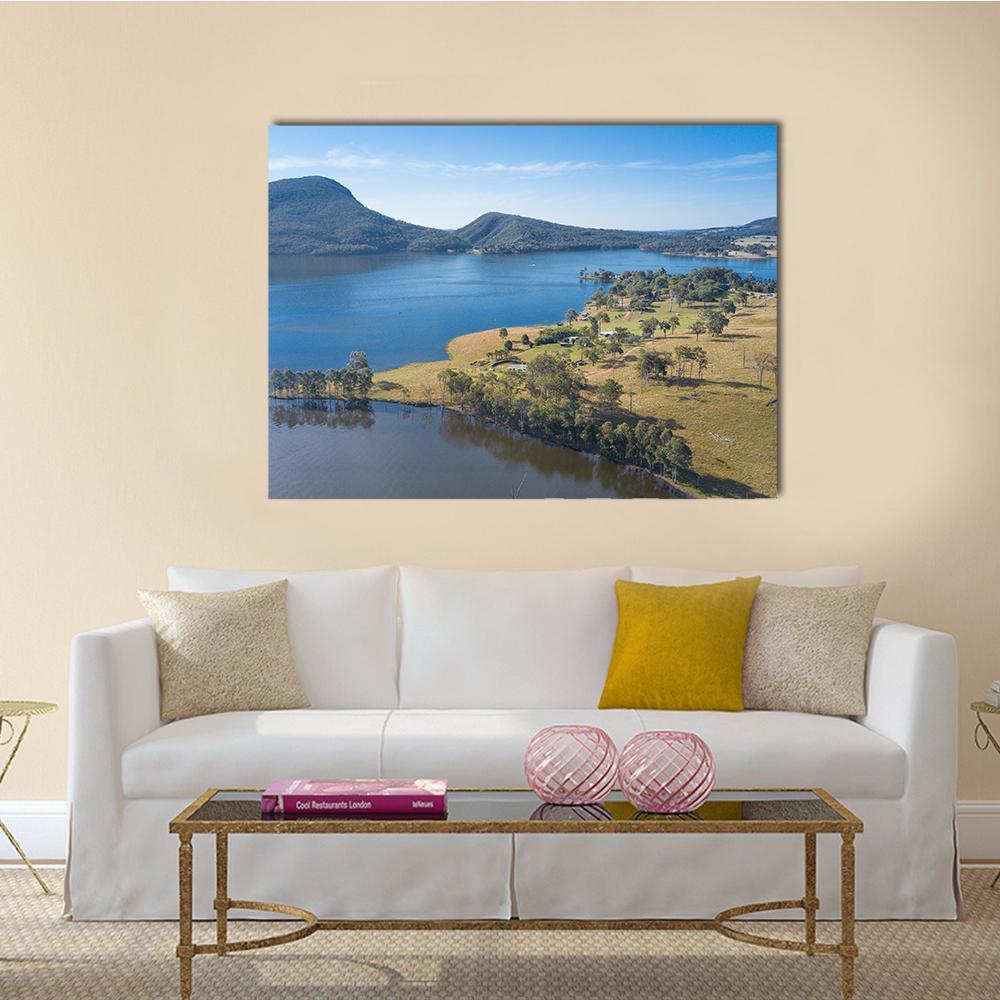 Lake Moogerah Canvas Wall Art-5 Star-Gallery Wrap-62" x 32"-Tiaracle