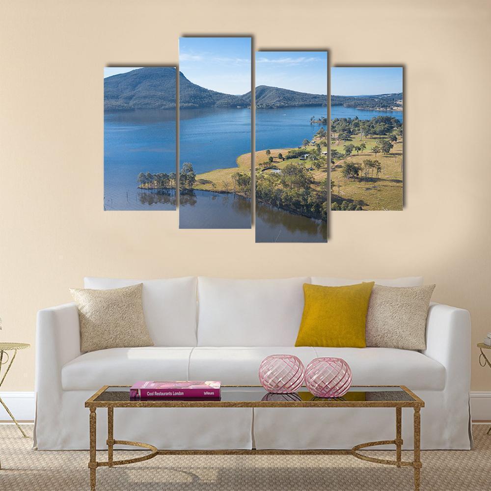 Lake Moogerah Canvas Wall Art-4 Pop-Gallery Wrap-50" x 32"-Tiaracle
