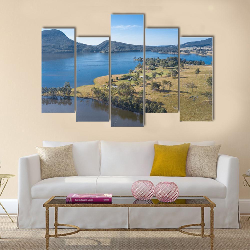 Lake Moogerah Canvas Wall Art-5 Pop-Gallery Wrap-47" x 32"-Tiaracle