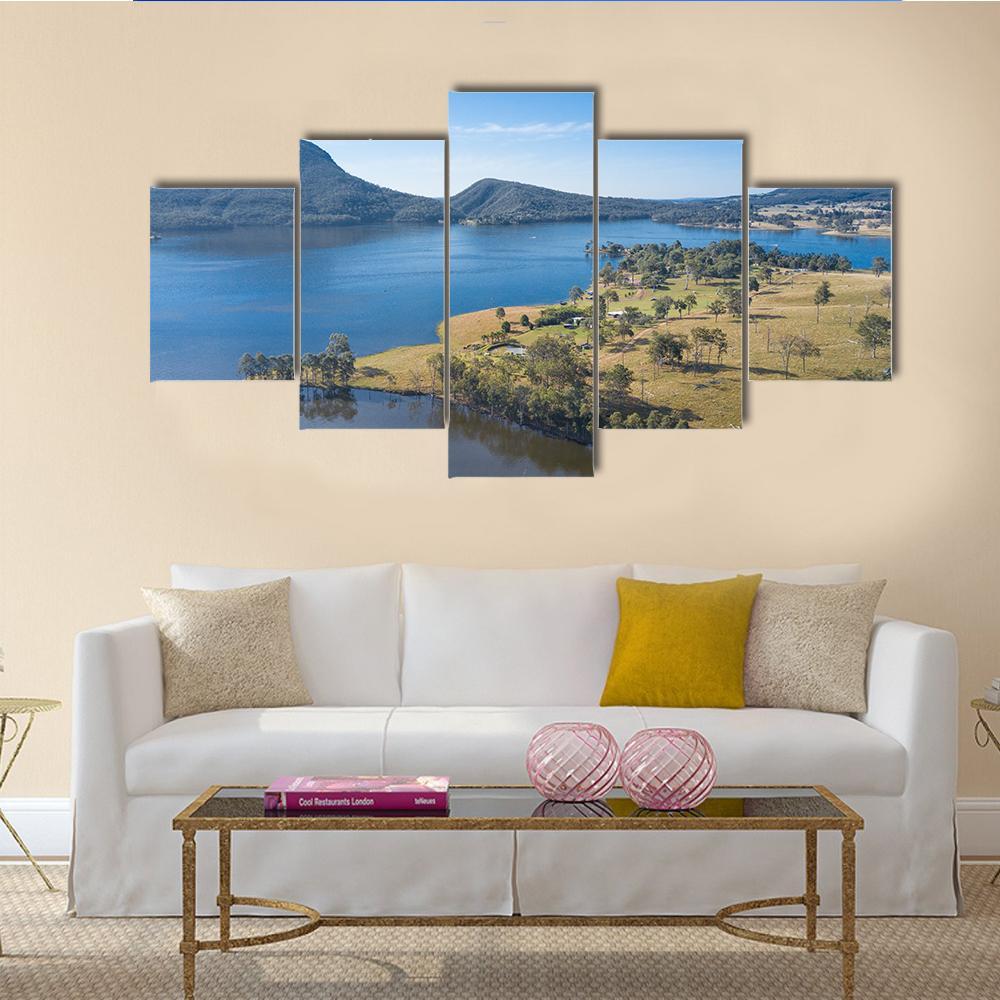 Lake Moogerah Canvas Wall Art-5 Star-Gallery Wrap-62" x 32"-Tiaracle