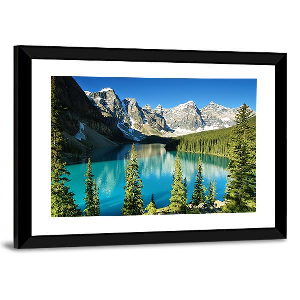 Lake Moraine Canvas Wall Art-5 Horizontal-Gallery Wrap-22" x 12"-Tiaracle