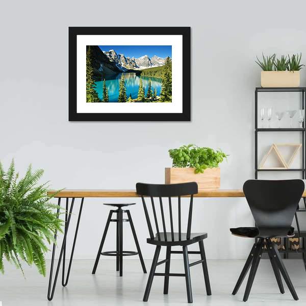 Lake Moraine Canvas Wall Art-5 Horizontal-Gallery Wrap-22" x 12"-Tiaracle