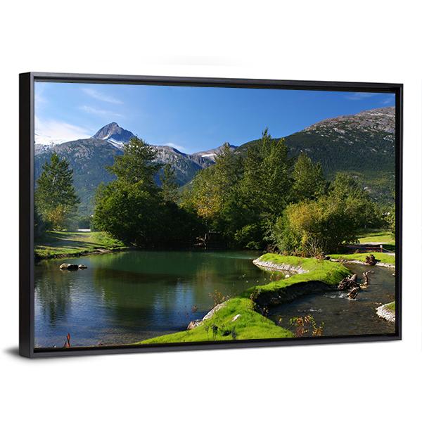Lake &amp; Mountains Alaska Canvas Wall Art-3 Horizontal-Gallery Wrap-25" x 16"-Tiaracle