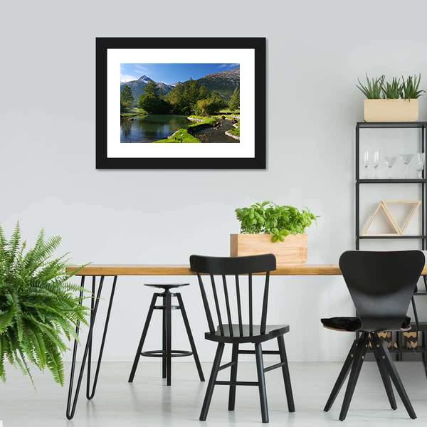 Lake & Mountains Alaska Canvas Wall Art-3 Horizontal-Gallery Wrap-25" x 16"-Tiaracle