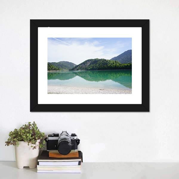 Lake & Mountains Germany Canvas Wall Art-1 Piece-Framed Print-20" x 16"-Tiaracle