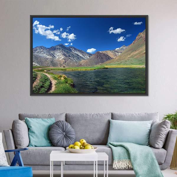 Lake &amp; Mountains Landscape Argentina Canvas Wall Art-3 Horizontal-Gallery Wrap-25" x 16"-Tiaracle