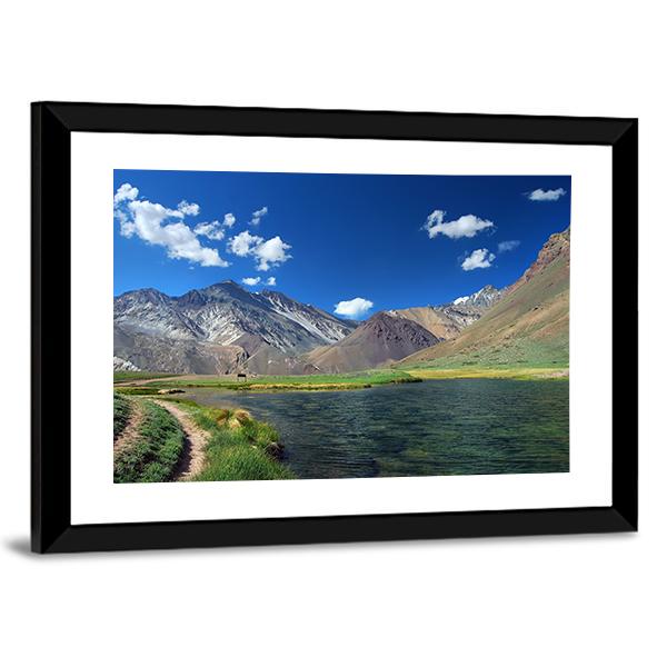 Lake &amp; Mountains Landscape Argentina Canvas Wall Art-3 Horizontal-Gallery Wrap-25" x 16"-Tiaracle