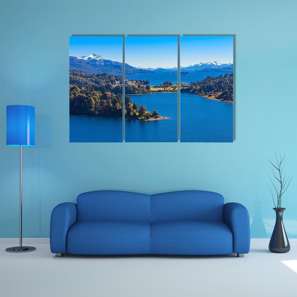 Lake Nahuel Huapi In Argentina Canvas Wall Art-3 Horizontal-Gallery Wrap-37" x 24"-Tiaracle