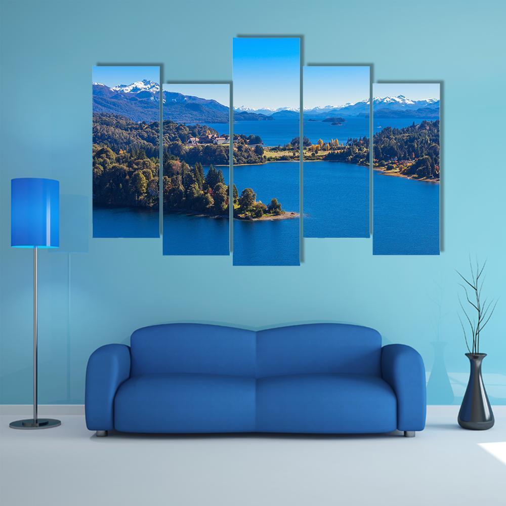 Lake Nahuel Huapi In Argentina Canvas Wall Art-3 Horizontal-Gallery Wrap-37" x 24"-Tiaracle