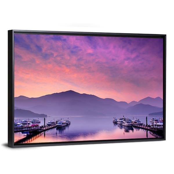 Lake Nantou Taiwan Canvas Wall Art-3 Horizontal-Gallery Wrap-25" x 16"-Tiaracle