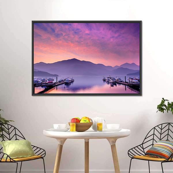 Lake Nantou Taiwan Canvas Wall Art-3 Horizontal-Gallery Wrap-25" x 16"-Tiaracle