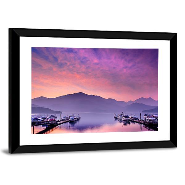 Lake Nantou Taiwan Canvas Wall Art-3 Horizontal-Gallery Wrap-25" x 16"-Tiaracle