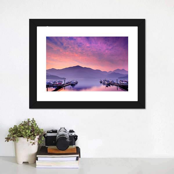 Lake Nantou Taiwan Canvas Wall Art-1 Piece-Framed Print-20" x 16"-Tiaracle