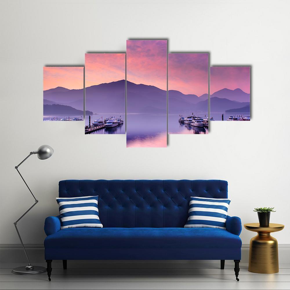 Lake Nantou Taiwan Canvas Wall Art-5 Star-Gallery Wrap-62" x 32"-Tiaracle
