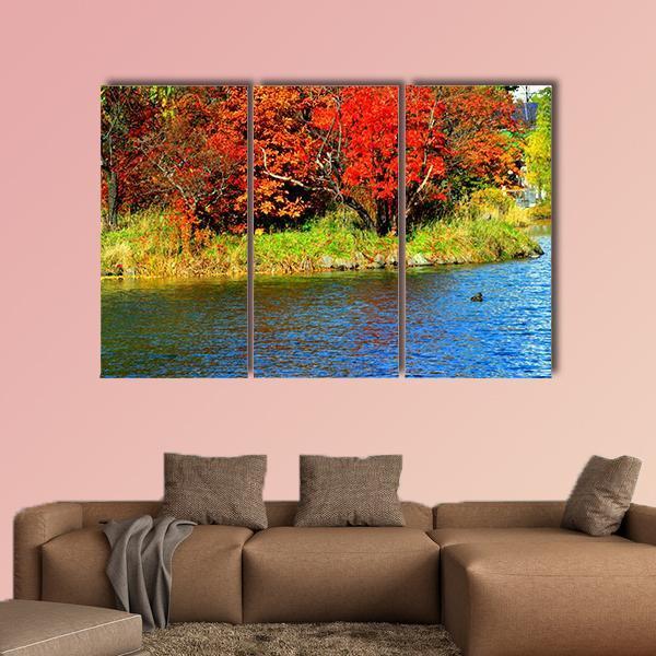 Lake In Nakajima Park Canvas Wall Art-5 Star-Gallery Wrap-62" x 32"-Tiaracle