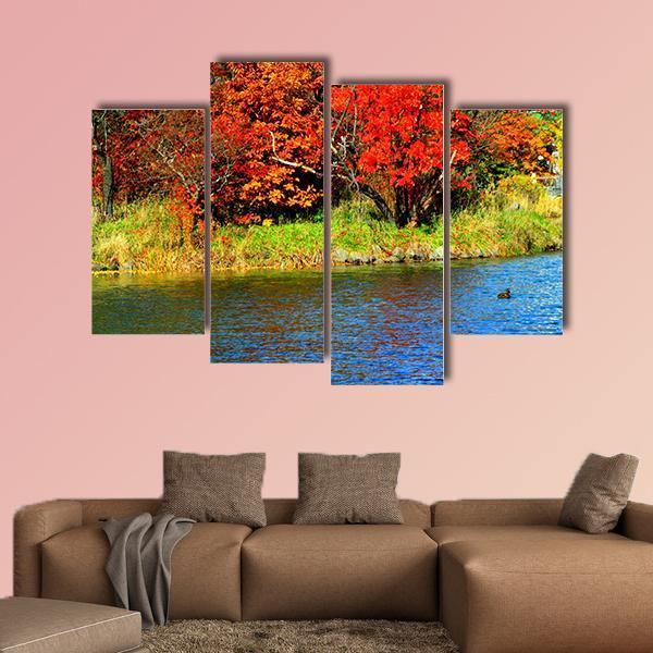 Lake In Nakajima Park Canvas Wall Art-4 Pop-Gallery Wrap-50" x 32"-Tiaracle