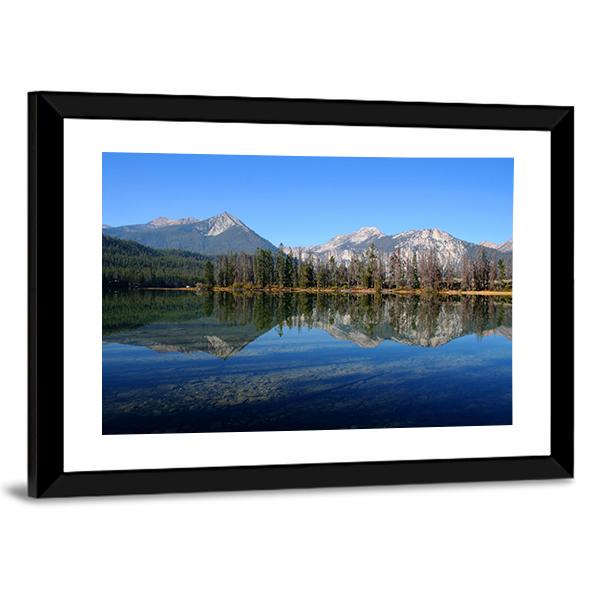 Lake Near Sawtooth Mountain Canvas Wall Art-3 Horizontal-Gallery Wrap-25" x 16"-Tiaracle