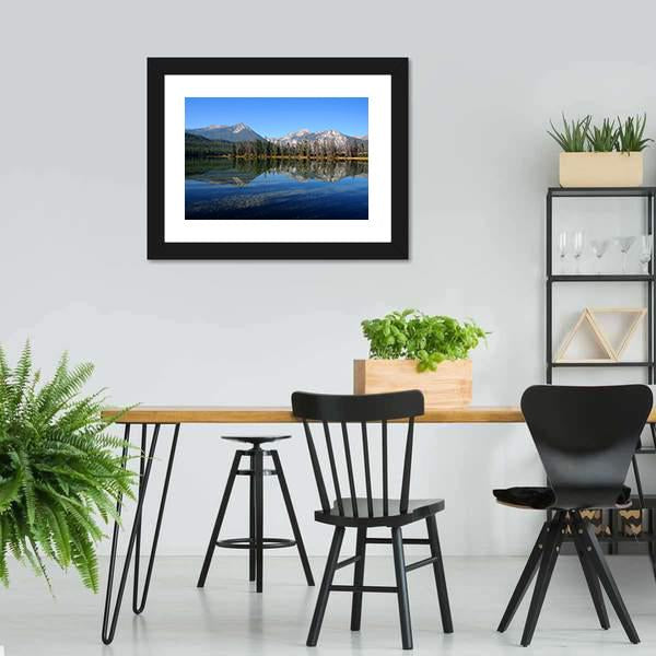 Lake Near Sawtooth Mountain Canvas Wall Art-3 Horizontal-Gallery Wrap-25" x 16"-Tiaracle