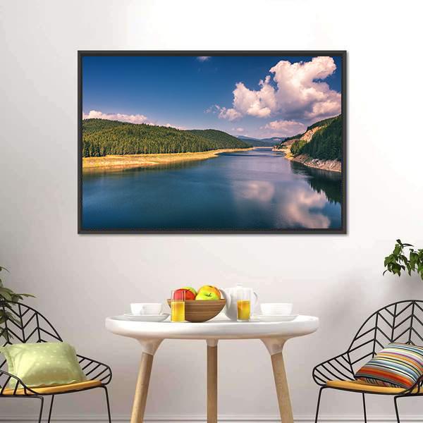 Lake Oasa In Romania Canvas Wall Art-3 Horizontal-Gallery Wrap-25" x 16"-Tiaracle