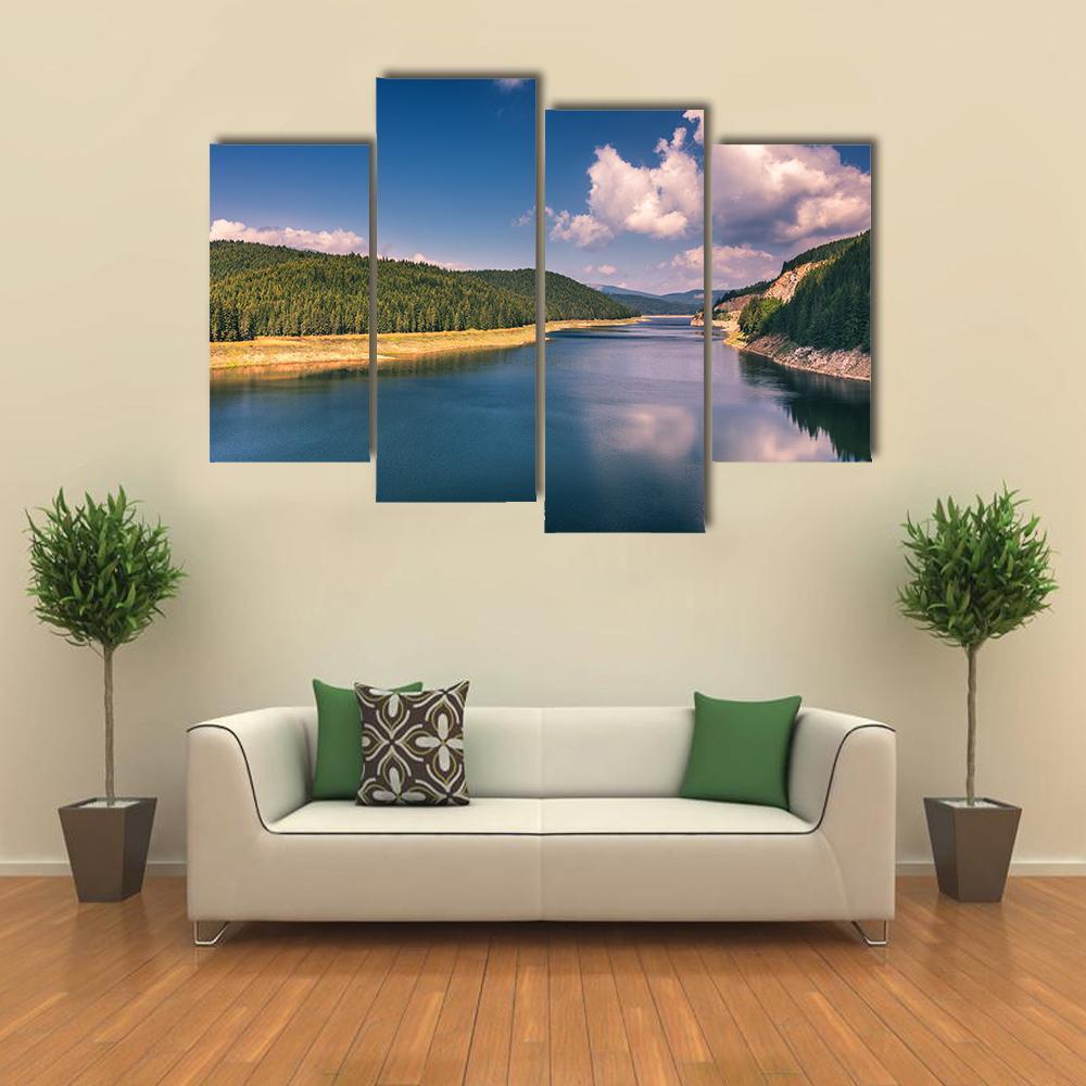 Lake Oasa In Romania Canvas Wall Art-4 Pop-Gallery Wrap-50" x 32"-Tiaracle