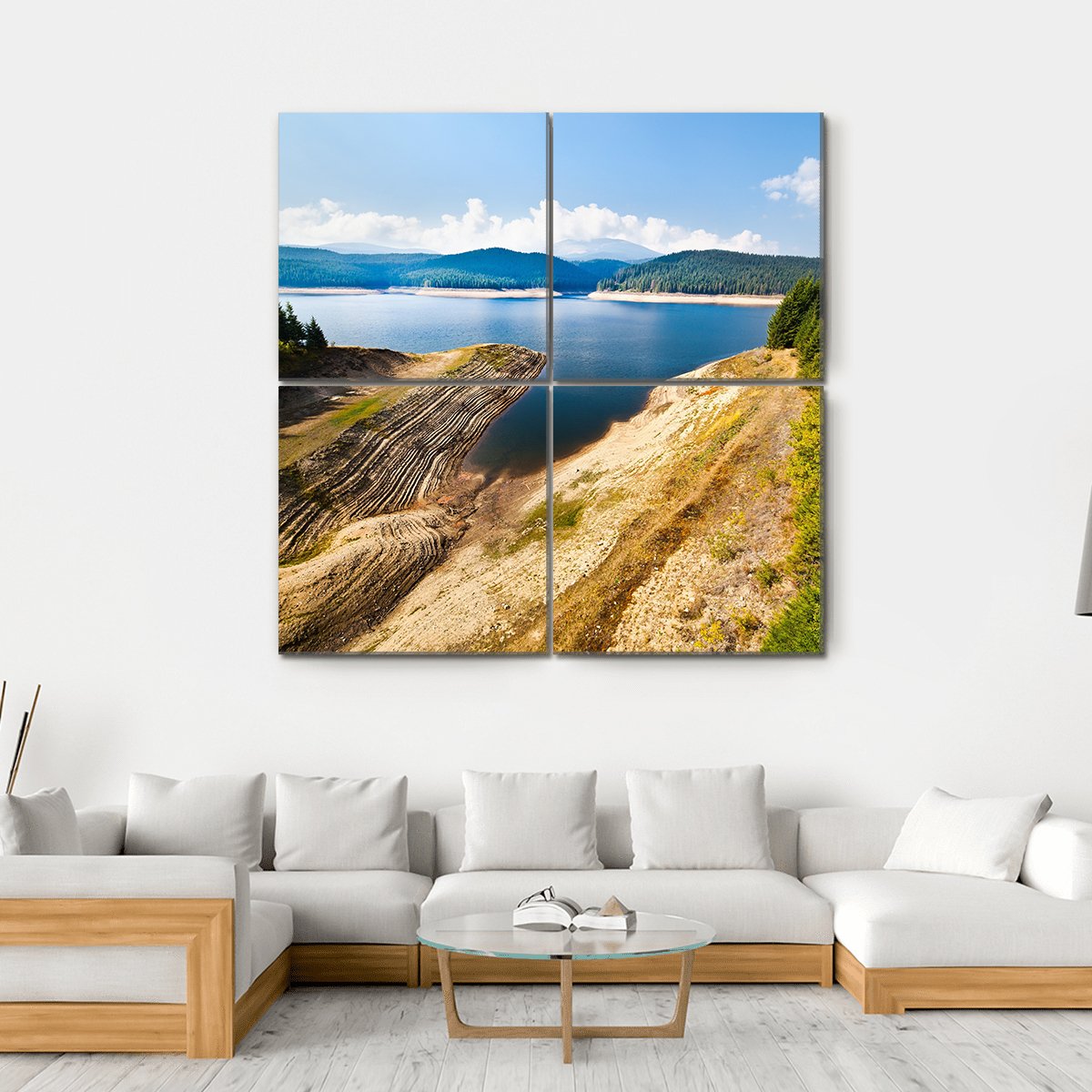 Lake Oasa Romania Canvas Wall Art-4 Square-Gallery Wrap-17" x 17"-Tiaracle