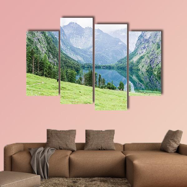 Lake Obersee Canvas Wall Art-4 Pop-Gallery Wrap-50" x 32"-Tiaracle