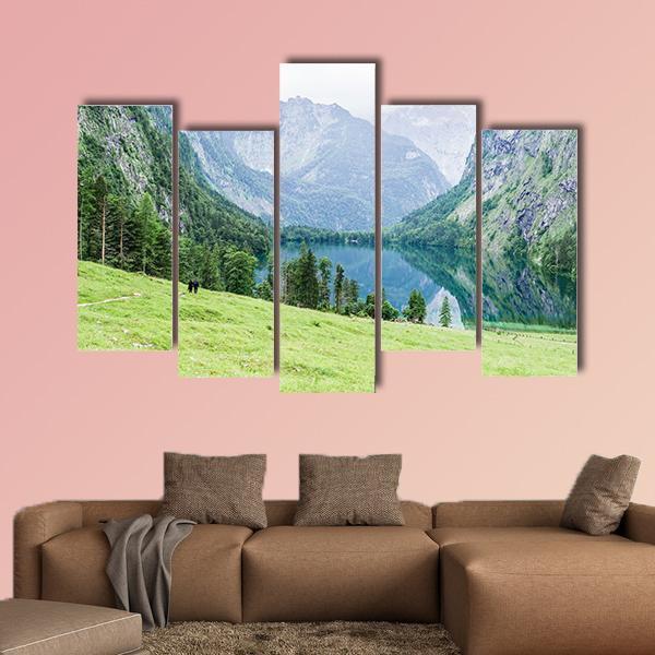 Lake Obersee Canvas Wall Art-5 Pop-Gallery Wrap-47" x 32"-Tiaracle