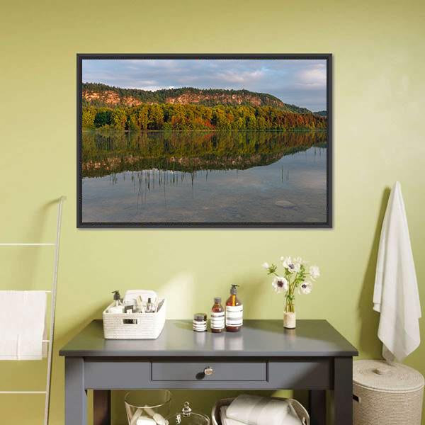 Lake Of Ilay Canvas Wall Art-1 Piece-Floating Frame-24" x 16"-Tiaracle