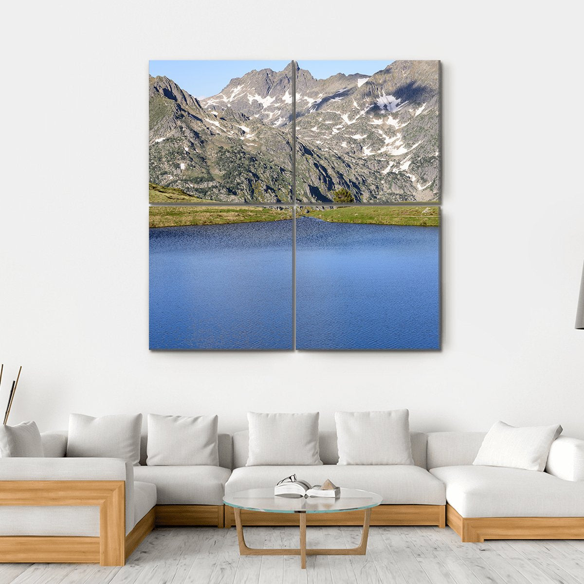 Lake Of Querol Canvas Wall Art-4 Square-Gallery Wrap-17" x 17"-Tiaracle