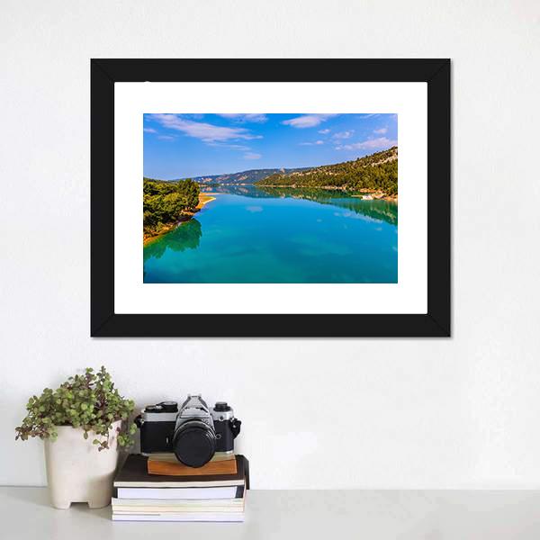 Lake Of Sainte Croix Canvas Wall Art-1 Piece-Framed Print-20" x 16"-Tiaracle