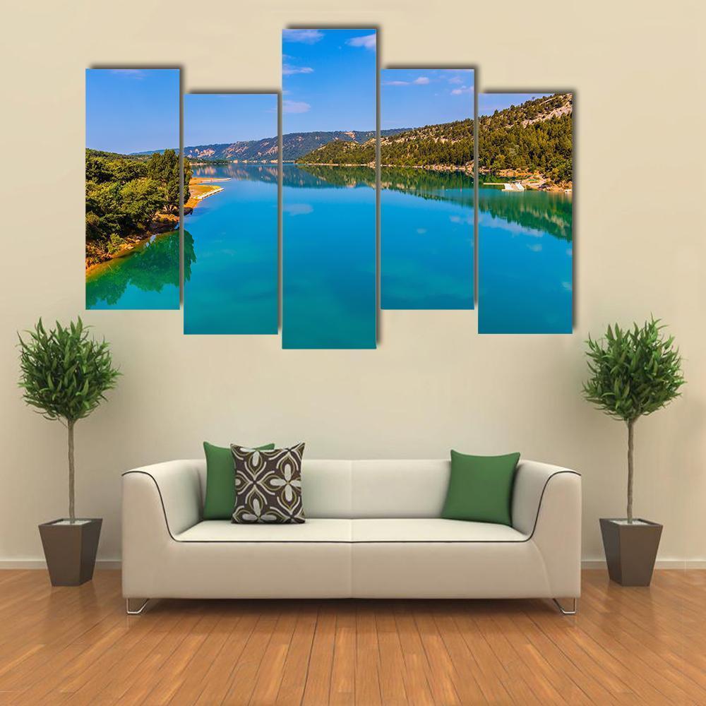 Lake Of Sainte Croix Canvas Wall Art-5 Pop-Gallery Wrap-47" x 32"-Tiaracle