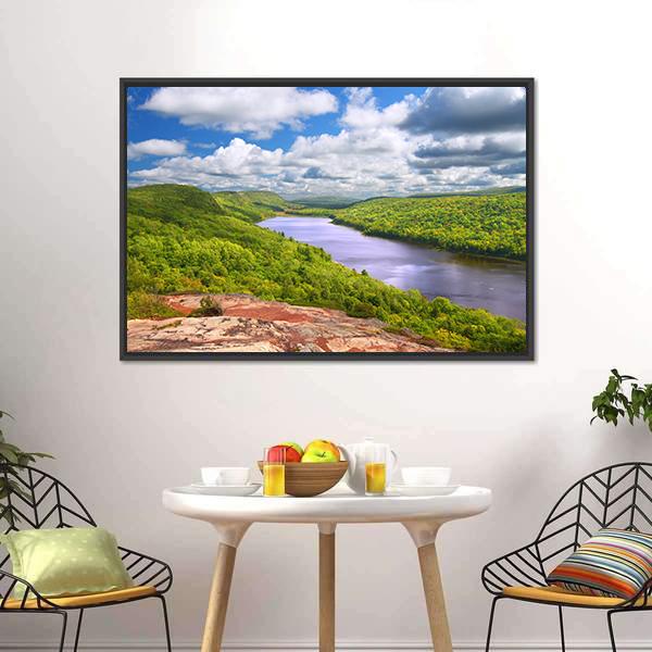 Lake Of The Clouds Michigan Canvas Wall Art-1 Piece-Floating Frame-24&quot; x 16&quot;-Tiaracle