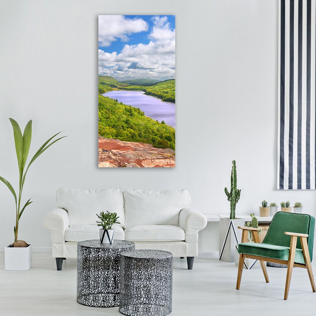 Lake Of The Clouds Michigan Vertical Canvas Wall Art-3 Vertical-Gallery Wrap-12" x 25"-Tiaracle